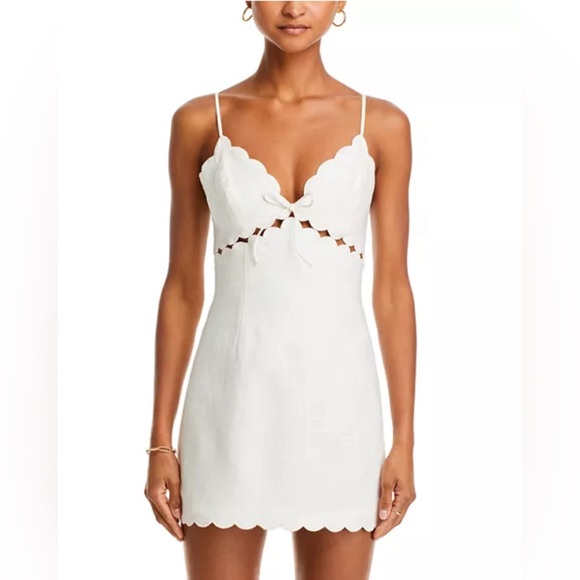 LoveShackFancy Scalloped Linen Dress - Picture 1 of 8